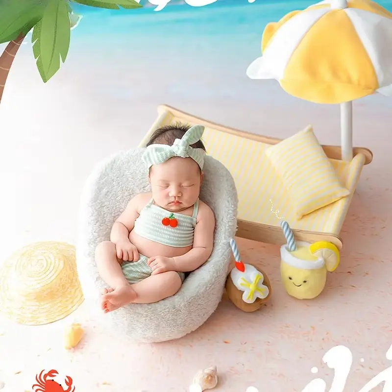 Baby Girls Beach Umbrella Set - Newborn Photography Props - Image 3